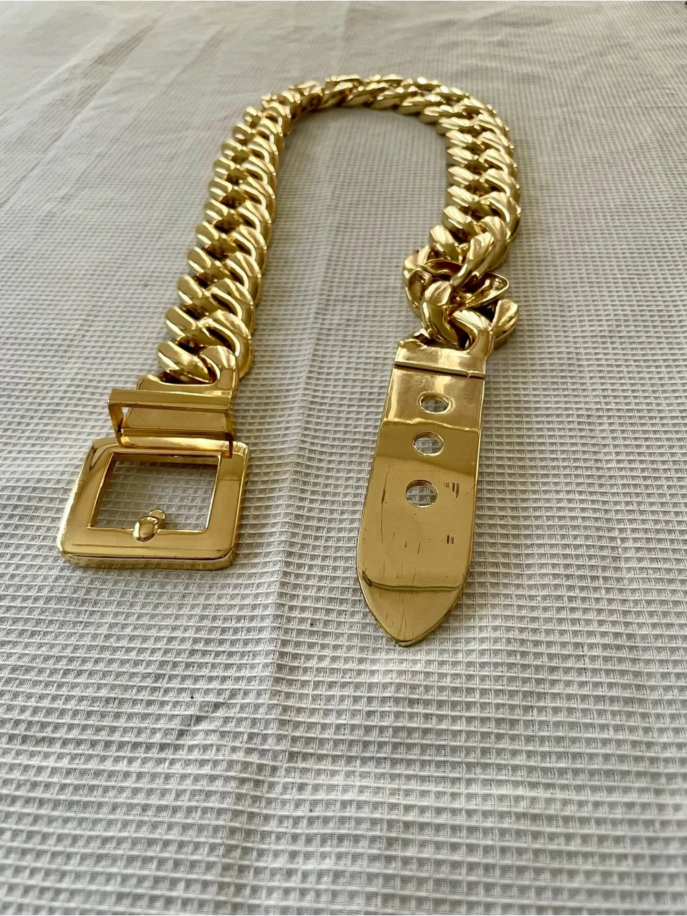 B-Low The Belt Women's Gold Chain Belt Wide Adjustable Buckle one size - Picture 2 of 8